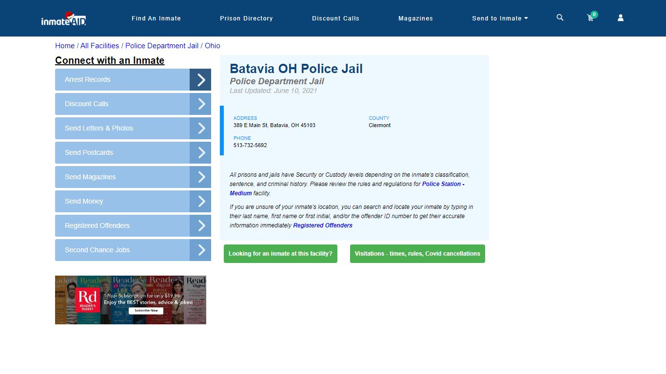 Batavia OH Police Jail & Inmate Search - Batavia, OH