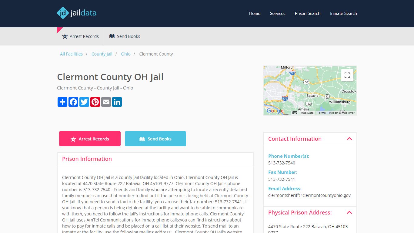 Clermont County OH Jail Inmate Search and Prisoner Info - Batavia, OH